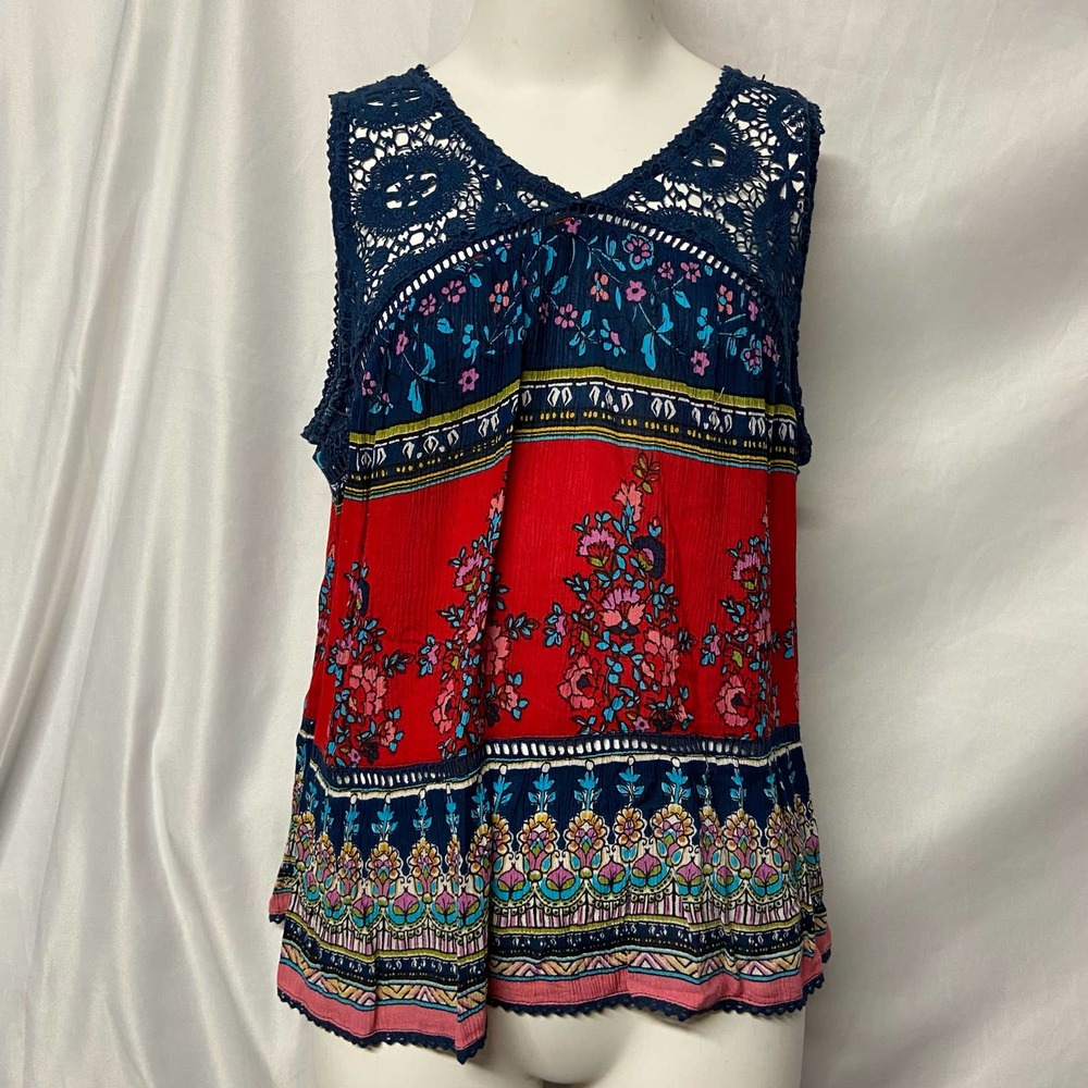 Aqua Top Slip On Sleeveless Lace  New with Tags NWT